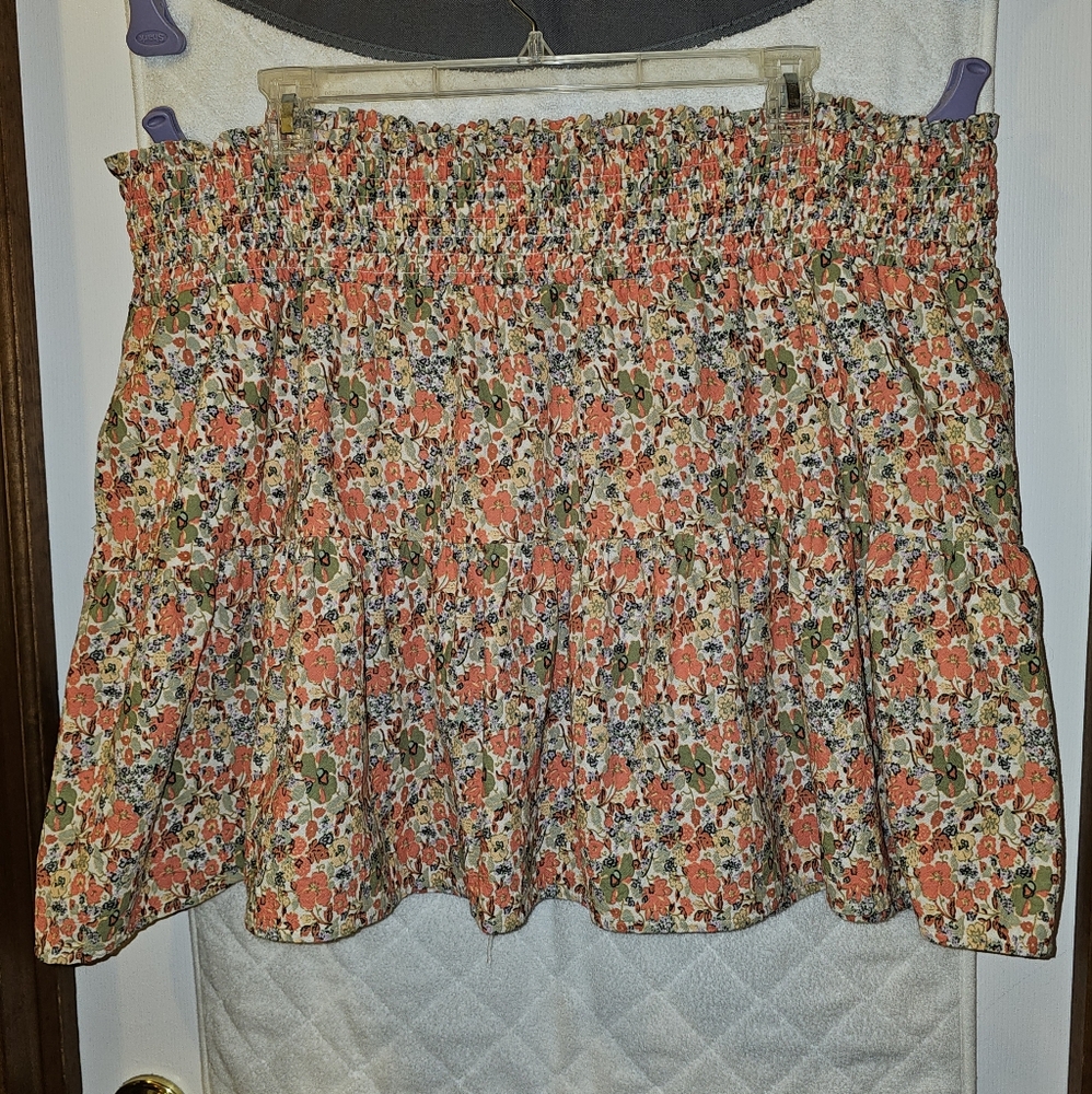 3x Universal Thread Floral Mini Skirt - Orange Multicolor